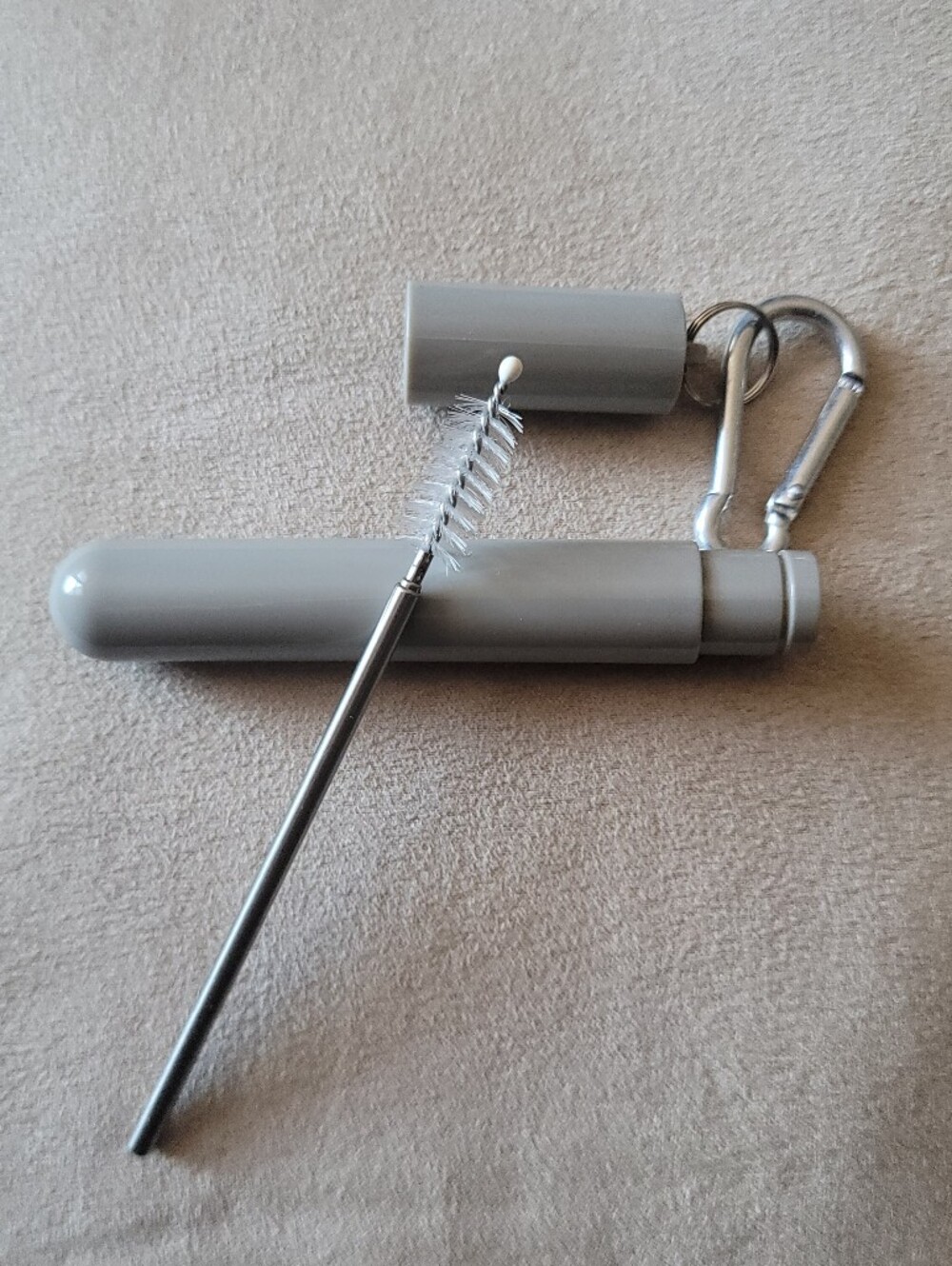 STAINLESS STEEL Reusable Straw w. Travel Tube Case